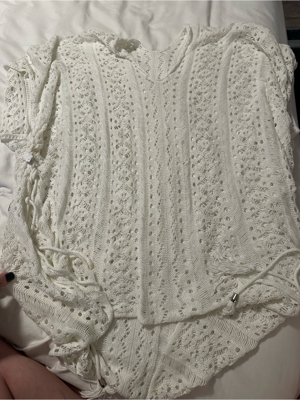 White Crochet Knit Beach Cover-Up